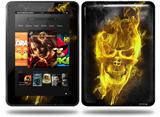 Flaming Fire Skull Yellow Decal Style Skin fits Amazon Kindle Fire HD 8.9 inch