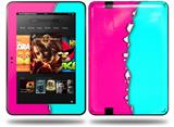 Ripped Colors Hot Pink Neon Teal Decal Style Skin fits Amazon Kindle Fire HD 8.9 inch