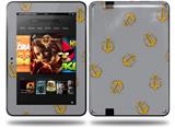 Anchors Away Gray Decal Style Skin fits Amazon Kindle Fire HD 8.9 inch