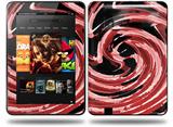 Alecias Swirl 02 Red Decal Style Skin fits Amazon Kindle Fire HD 8.9 inch