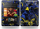 Twisted Garden Blue and Yellow Decal Style Skin fits Amazon Kindle Fire HD 8.9 inch