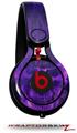 Skin Decal Wrap works with Beats Mixr Headphones Flaming Fire Skull Purple Skin Only (HEADPHONES NOT INCLUDED)