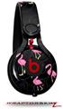 Skin Decal Wrap works with Beats Mixr Headphones Flamingos on Black Skin Only (HEADPHONES NOT INCLUDED)