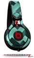 Skin Decal Wrap works with Beats Mixr Headphones Retro Houndstooth Seafoam Green Skin Only (HEADPHONES NOT INCLUDED)