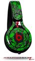 Skin Decal Wrap works with Beats Mixr Headphones Scattered Skulls Green Skin Only (HEADPHONES NOT INCLUDED)
