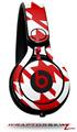 Skin Decal Wrap works with Beats Mixr Headphones Houndstooth Red Skin Only (HEADPHONES NOT INCLUDED)