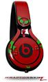 Skin Decal Wrap works with Beats Mixr Headphones Christmas Holly Leaves on Red Skin Only (HEADPHONES NOT INCLUDED)