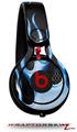 Skin Decal Wrap works with Beats Mixr Headphones Metal Flames Blue Skin Only (HEADPHONES NOT INCLUDED)