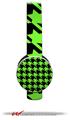 Houndstooth Neon Lime Green on Black Decal Style Skin (fits Sol Republic Tracks Headphones - HEADPHONES NOT INCLUDED)