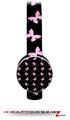 Pastel Butterflies Pink on Black Decal Style Skin (fits Sol Republic Tracks Headphones - HEADPHONES NOT INCLUDED) 