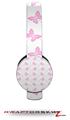 Pastel Butterflies Pink on White Decal Style Skin (fits Sol Republic Tracks Headphones - HEADPHONES NOT INCLUDED) 