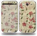Flowers and Berries Red - Decal Style Skin (fits Samsung Galaxy S III S3)