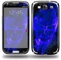 Flaming Fire Skull Blue - Decal Style Skin (fits Samsung Galaxy S III S3)