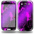 Halftone Splatter Hot Pink Purple - Decal Style Skin (fits Samsung Galaxy S III S3)