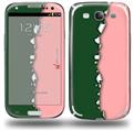 Ripped Colors Green Pink - Decal Style Skin (fits Samsung Galaxy S III S3)