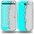 Ripped Colors Neon Teal Gray - Decal Style Skin (fits Samsung Galaxy S III S3)