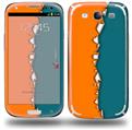 Ripped Colors Orange Seafoam Green - Decal Style Skin (fits Samsung Galaxy S III S3)