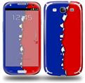 Ripped Colors Blue Red - Decal Style Skin (fits Samsung Galaxy S III S3)