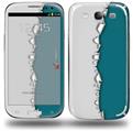 Ripped Colors Gray Seafoam Green - Decal Style Skin (fits Samsung Galaxy S III S3)