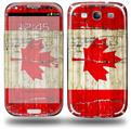 Painted Faded and Cracked Canadian Canada Flag - Decal Style Skin (fits Samsung Galaxy S III S3)