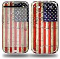 Painted Faded and Cracked USA American Flag - Decal Style Skin (fits Samsung Galaxy S III S3)