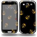 Anchors Away Black - Decal Style Skin (fits Samsung Galaxy S III S3)