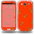 Anchors Away Red - Decal Style Skin (fits Samsung Galaxy S III S3)