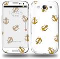 Anchors Away White - Decal Style Skin (fits Samsung Galaxy S III S3)