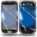Barbwire Heart Blue - Decal Style Skin (fits Samsung Galaxy S III S3)
