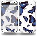 Butterflies Blue - Decal Style Skin (fits Samsung Galaxy S III S3)
