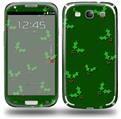 Christmas Holly Leaves on Green - Decal Style Skin (fits Samsung Galaxy S III S3)