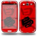 Oriental Dragon Black on Red - Decal Style Skin (fits Samsung Galaxy S III S3)