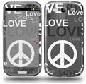 Love and Peace Gray - Decal Style Skin (fits Samsung Galaxy S III S3)