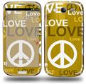 Love and Peace Yellow - Decal Style Skin (fits Samsung Galaxy S III S3)