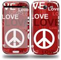 Love and Peace Red - Decal Style Skin (fits Samsung Galaxy S III S3)