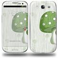 Mushrooms Green - Decal Style Skin (fits Samsung Galaxy S III S3)