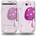 Mushrooms Hot Pink - Decal Style Skin (fits Samsung Galaxy S III S3)