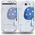Mushrooms Blue - Decal Style Skin (fits Samsung Galaxy S III S3)