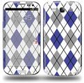 Argyle Blue and Gray - Decal Style Skin (fits Samsung Galaxy S III S3)