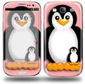 Penguins on Pink - Decal Style Skin (fits Samsung Galaxy S III S3)