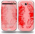 Big Kiss Red Lips on Pink - Decal Style Skin (fits Samsung Galaxy S III S3)