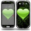 Glass Heart Grunge Green - Decal Style Skin (fits Samsung Galaxy S III S3)