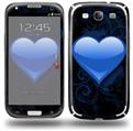 Glass Heart Grunge Blue - Decal Style Skin (fits Samsung Galaxy S III S3)