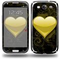 Glass Heart Grunge Yellow - Decal Style Skin (fits Samsung Galaxy S III S3)
