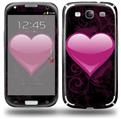 Glass Heart Grunge Hot Pink - Decal Style Skin (fits Samsung Galaxy S III S3)