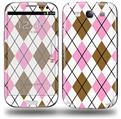 Argyle Pink and Brown - Decal Style Skin (fits Samsung Galaxy S III S3)