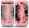 Big Kiss Black on Pink - Decal Style Skin (fits Samsung Galaxy S III S3)