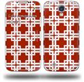 Boxed Red Dark - Decal Style Skin (fits Samsung Galaxy S IV S4)