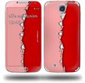 Ripped Colors Pink Red - Decal Style Skin (fits Samsung Galaxy S IV S4)