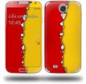 Ripped Colors Red Yellow - Decal Style Skin (fits Samsung Galaxy S IV S4)